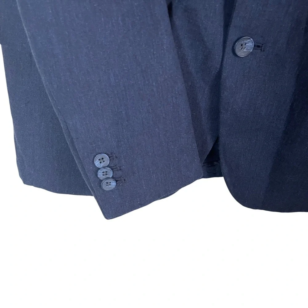 Old Navy Linen Summer Blazer Men M 44R Navy Blue 2-Button Linen Blend Jacket